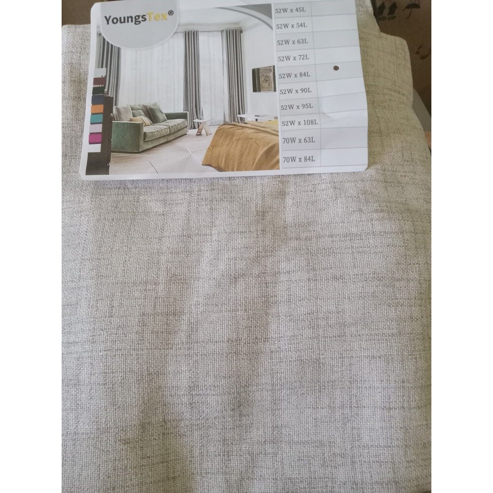 52w X 84l YoungsTex curtain textured, linen-like fabric 100% Polyester, 1pc